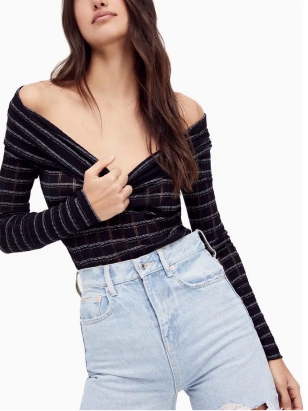 NWT Free People We The Free Snowbunny Girlfriend Off the Shoulder Top Size S